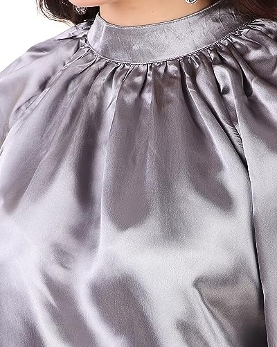 Image of BoheeWohee Women's Full Sleeves Casual Satin Top