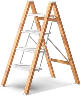 Ladder Step Ladders 4 Steps Ladder Modern Stepladders Folding Step Stool with Wide Non-Slip Pedal Portable Aluminum Ladder for Home,Office,Kitche(Ladder a)