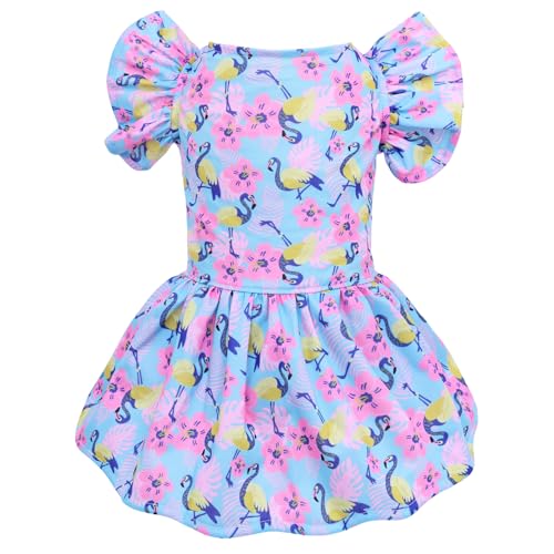 Image of CuteBone Frilly Dog Dress Princess Puppy Birthday Dresses with Ruffled Sleeves Cat Clothes Outfit for Small Dogs Girl Pet Apparel