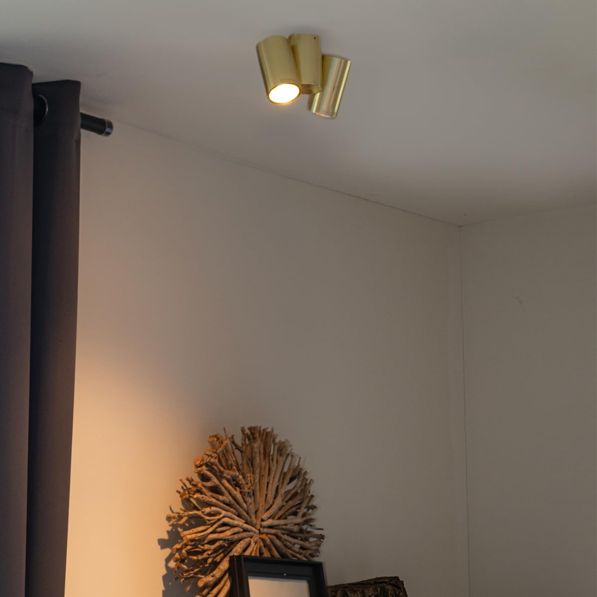 Qazqa michael - Spot plafond, plafonnier - 2 lumière - L 172 mm - Doré/Laiton - Design - éclairage intérieur - Salon I Chambre I Cuisine I Salle à manger