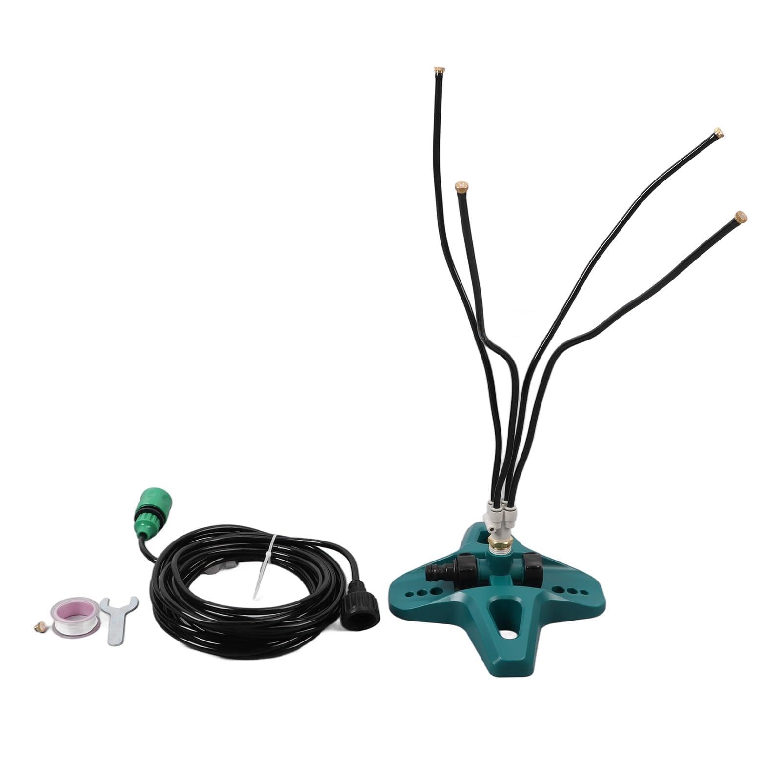 Nebulizador Jardin Pie, 8m/26.2ft Sistema Riego Nebulizador Jardín Mist Cooling Vertical con Rosca 3/4 y 4 Boquillas para Riego Jardín Patio Piscina Barbacoa Fiesta Agua Juegos