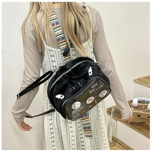 Image of Cute Cat Ita Bag Pin Display Backpack Kawaii Furry Ita Bag Crossbody Y2k Aesthetic Shoulder Purse(Pins NOT Included)