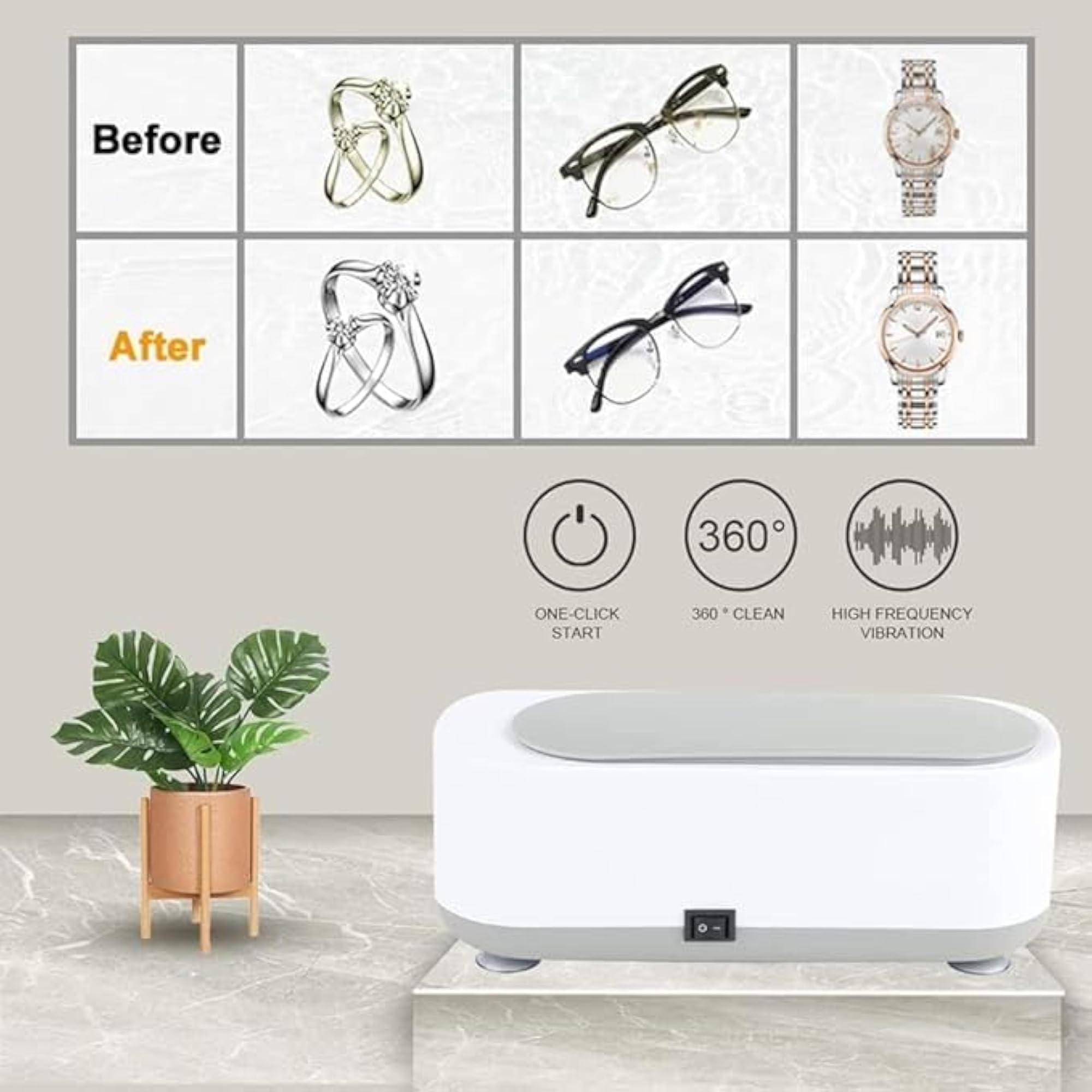 Ultrasonic Jewelry Cleaner, Portable and Low Noise