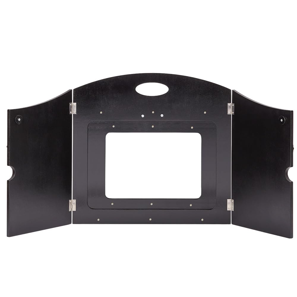 howa Kamishibai 4 en 1 Teatro de narración Teatro de Sombras Teatro Figurentheater Madera para tarjetas de imagen DIN A3, con adaptador para DIN A4, ranura lateral, pared trasera abierta 7504