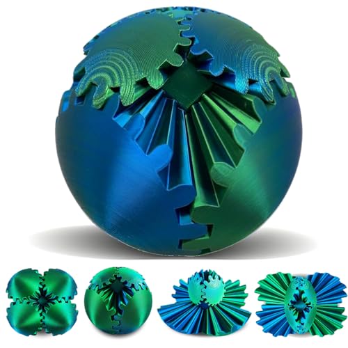 Impossible Gearsphere Age 3+ 3D Printed Gear Sphere - The Steampunk Whirling Wonder Fidget Gear Ball Gearsphere Cube Fidget Toy for Office and Home Stress Relief Cool Stuff Toys Gift for Kids Adult