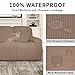 Easy-Going 100% Dual Waterproof Recliner Sofa Cover, 8-Pieces Stretch Relining Couch Cover with Pocket, Jacquard 3 Seat Sofa Slipcover Leakproof Washable (Sofa, Camel)