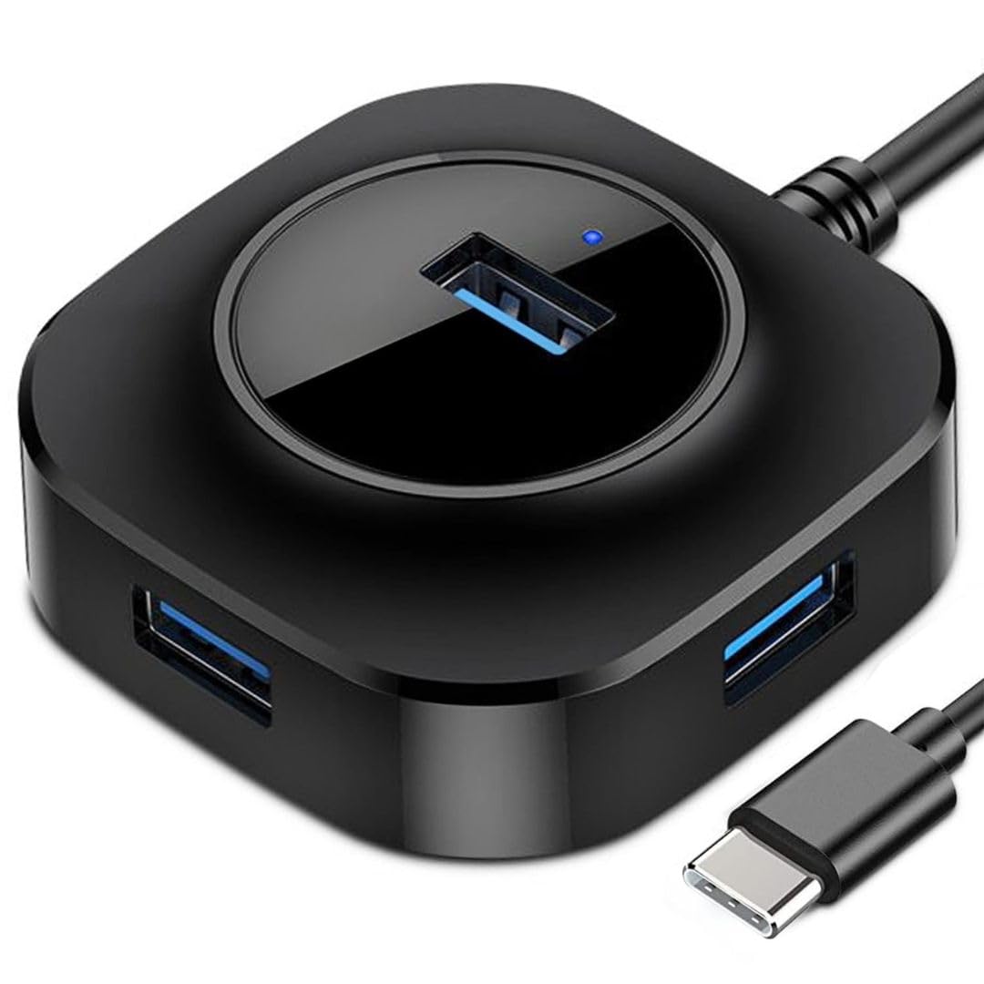 Aliens Ultra Slim Multiport USB Type-C to 4 Ports USB A 3.0 HUB(4-in-1) | Super Speed Adapter up to 5 Gbps High Speed Data Transfer for Laptop, MacBook, PC and More USB Type C Devices (Black)-image-3