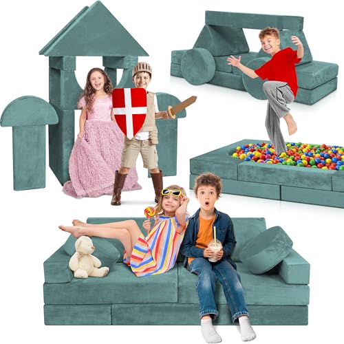 Lunix LX15 14pcs Modular Kids Play Couch, Child Sectional Sofa,