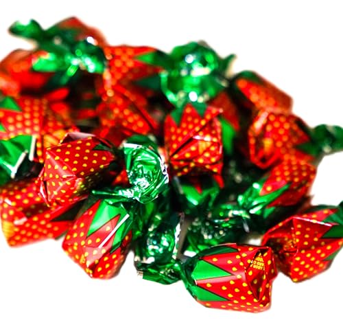 Strawberry Bon Bons - 1 lb of Delicious Chewy Filled Sweet Individually Wrapped Hard Sucking Candy