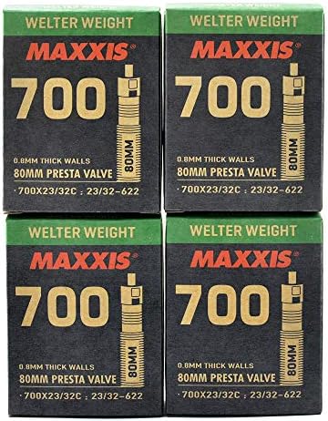 Maxxis Welter Weight 700x23-32C 80mm Bike Inner Tube Presta FV, 4 Pack, STB2214-4