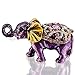 LiuliuBull Entzückender Elefant Schmuck Schmuckschachtel Handgemalte Klappanwärter Strass Emazeled Figur Sammlerstücke (Color : Lila)