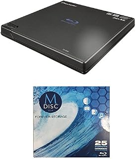 Pioneer 6X BDR-XD05B Portable USB 3.0 Blu-ray Burner Bundle with 1 Pack M-DISC