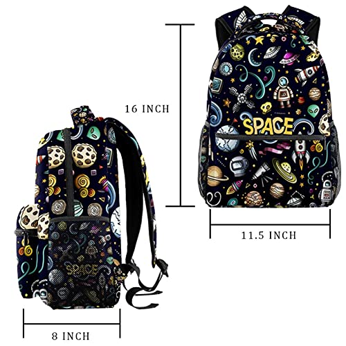 Sac à dos vaisseau spatial multi-poches au design galactique unique - 2