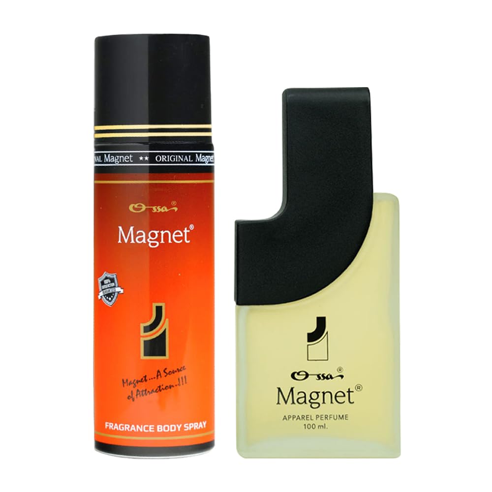 Ossa Magnet Unisex Apperal Perfume 100ML & Body Spray 200ML With Long Lasting Notes Lemon, Mandarin, Cardamom, Woody, Patchouli | Premium Combo Pack for Men & Women | Best Diwali Gift For Loved Ones-picture-41