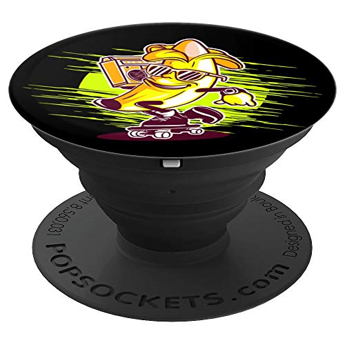 Hip Hop Boombox Banana with sunglasses on Skateboard: Banana PopSockets Grip and St