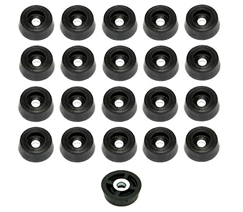 20 Small Round Rubber Feet - .250 H X .671 D - Made in USA - Food Safe Cutting Boards Electronics Crafts #