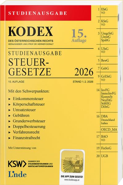 KODEX Studienausgabe Steuergesetze 2026: Studienausgabe