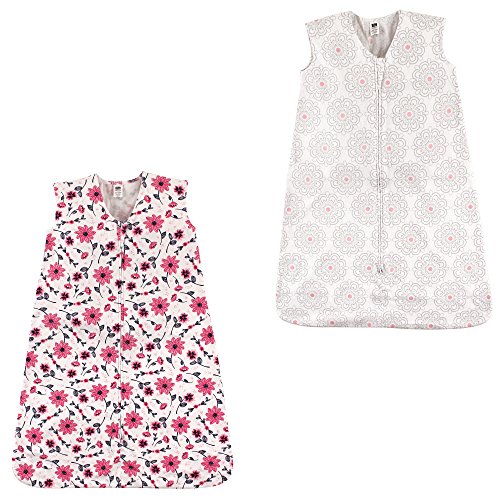 Hudson Baby Unisex Baby Cotton Sleeveless Wearable Sleeping Bag, Modern Floral Botanical, 18-24 Months US