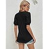 Romanstii-Women-Casual-V-neck-T-Shirts-Loose-Puff-Short-Sleeve-Tops-Tunic-Blouse Romanstii Women's Classic-Fit Short Sleeve V-Neck T-Shirt,Black,L
