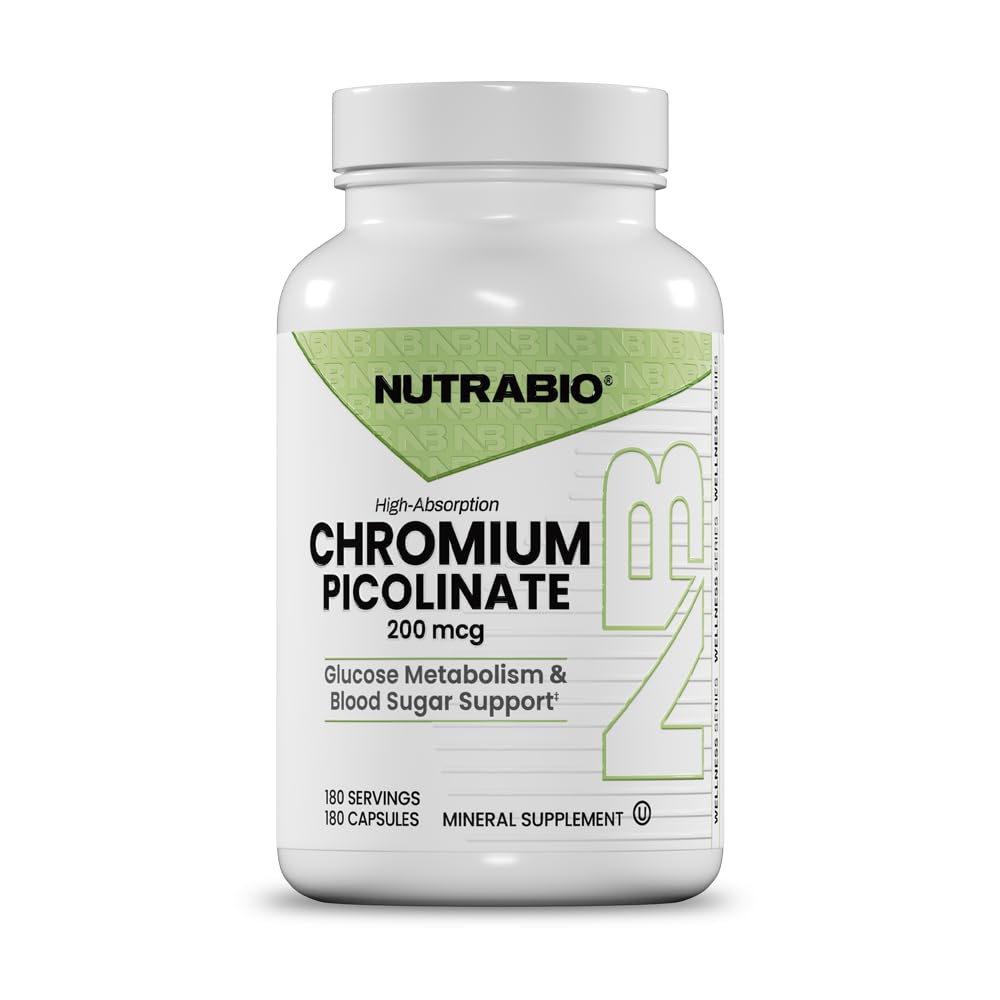Nutrabio Chromium Picolinate, 200mcg, 180 Capsules
