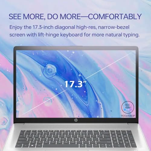 Image of HP Flagship 17.3 inch Laptop Computer - Full HD Anti-Glare Touchscreen, Intel Core i7 1355U (up to 5.0 GHz), Backlit Keyboard, Wi-Fi 6, Windows 11 Pro, Copilot AI Laptop for Business | 32GB RAM + 1TB SSD