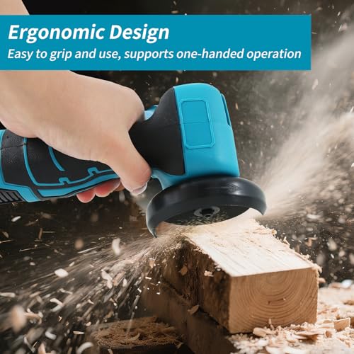 16.8V Mini Cordless Angle Grinder with 5 Cutting Discs and 2x2000mAh Batteries, 19500RPM 76mm Side Disc Mini Grinder Tool for Cutting, Polishing and Sanding - Image 8