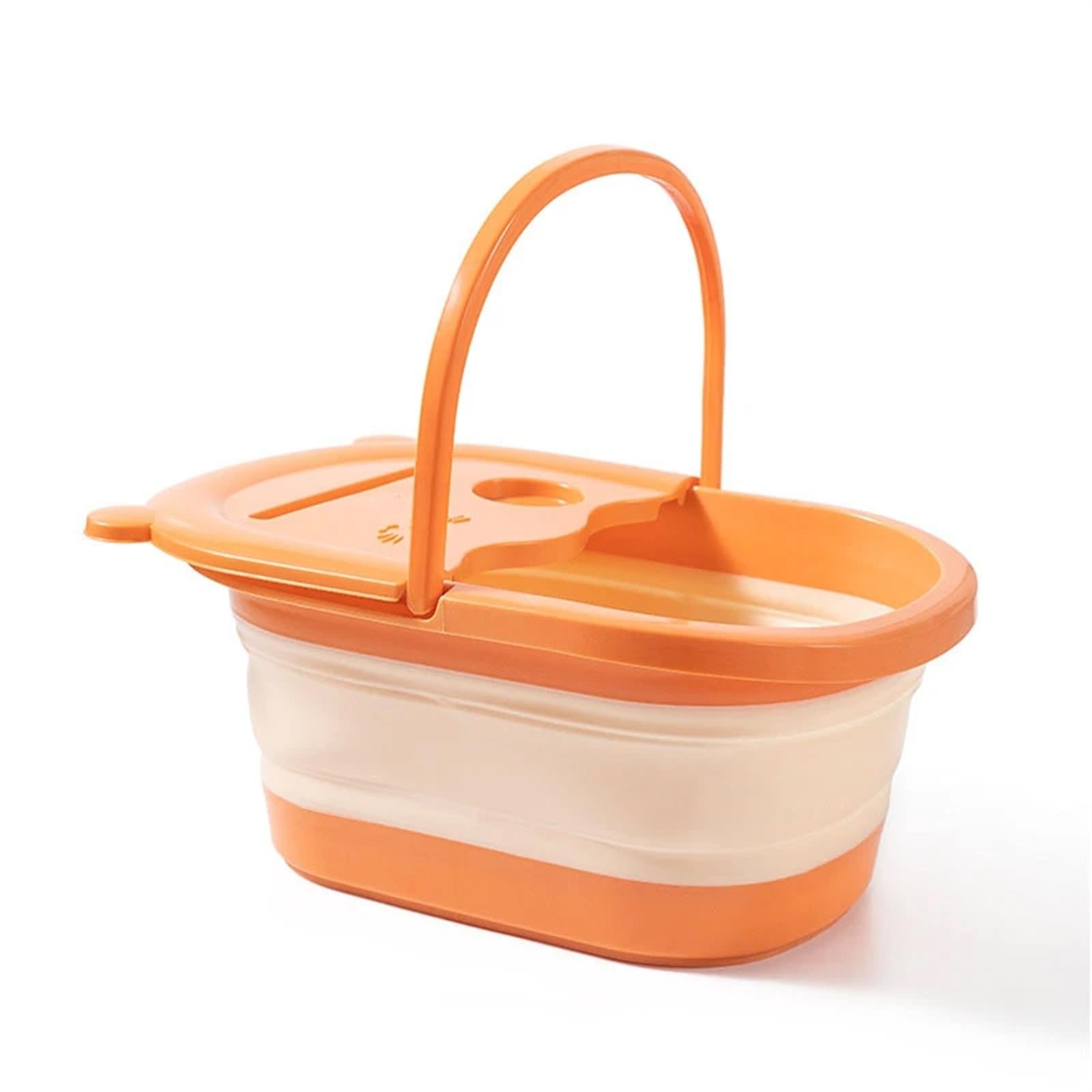 Faltbarer FußBadeimer Faltbare Fußbad Eimer Massage Fuß Waschbecken Hause Wäsche Wanne Eimer Erwachsene Fuß Bad Becken Klapp Fuß Einweichen Eimer FüR Fischen，Camping(Orange)