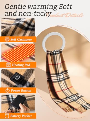 Heated Scarf for Women/Men, Electric Heating Scarf with 5500mAh Battery, Up to 8 Hours of Warmth Heater for Winter