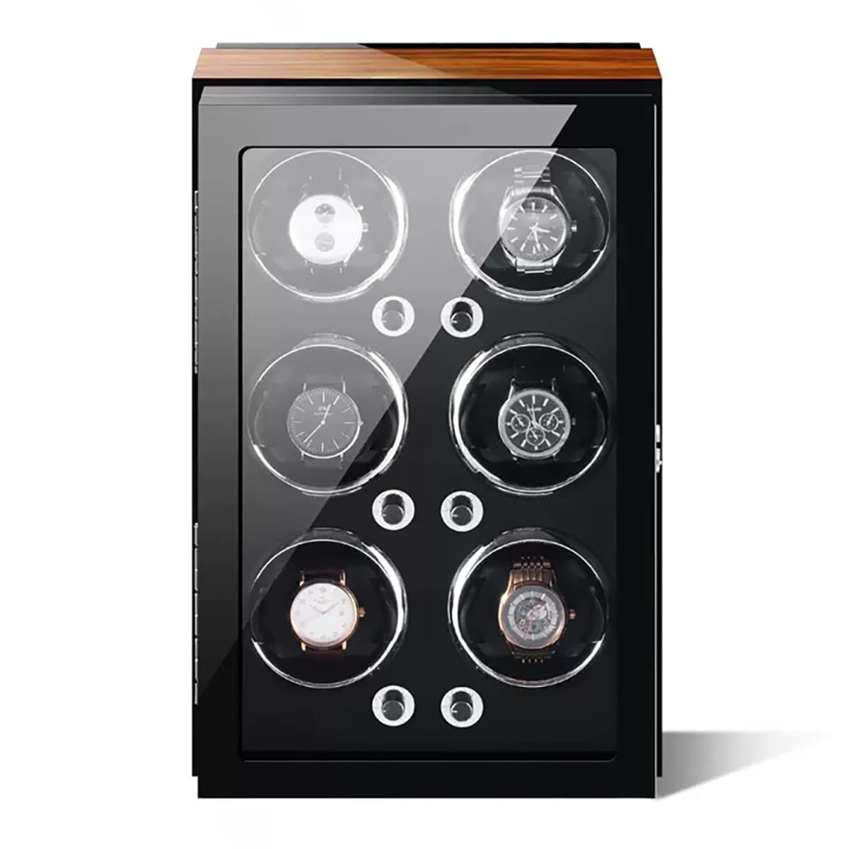 4 6 9 Caricatore Automatico per Orologi Scatola Porta Orologi con Display 4 modalità di Rotazione con Motore Silenzioso Custodia per Orologi in Pelle PU Scatola Porta Oro，6+0