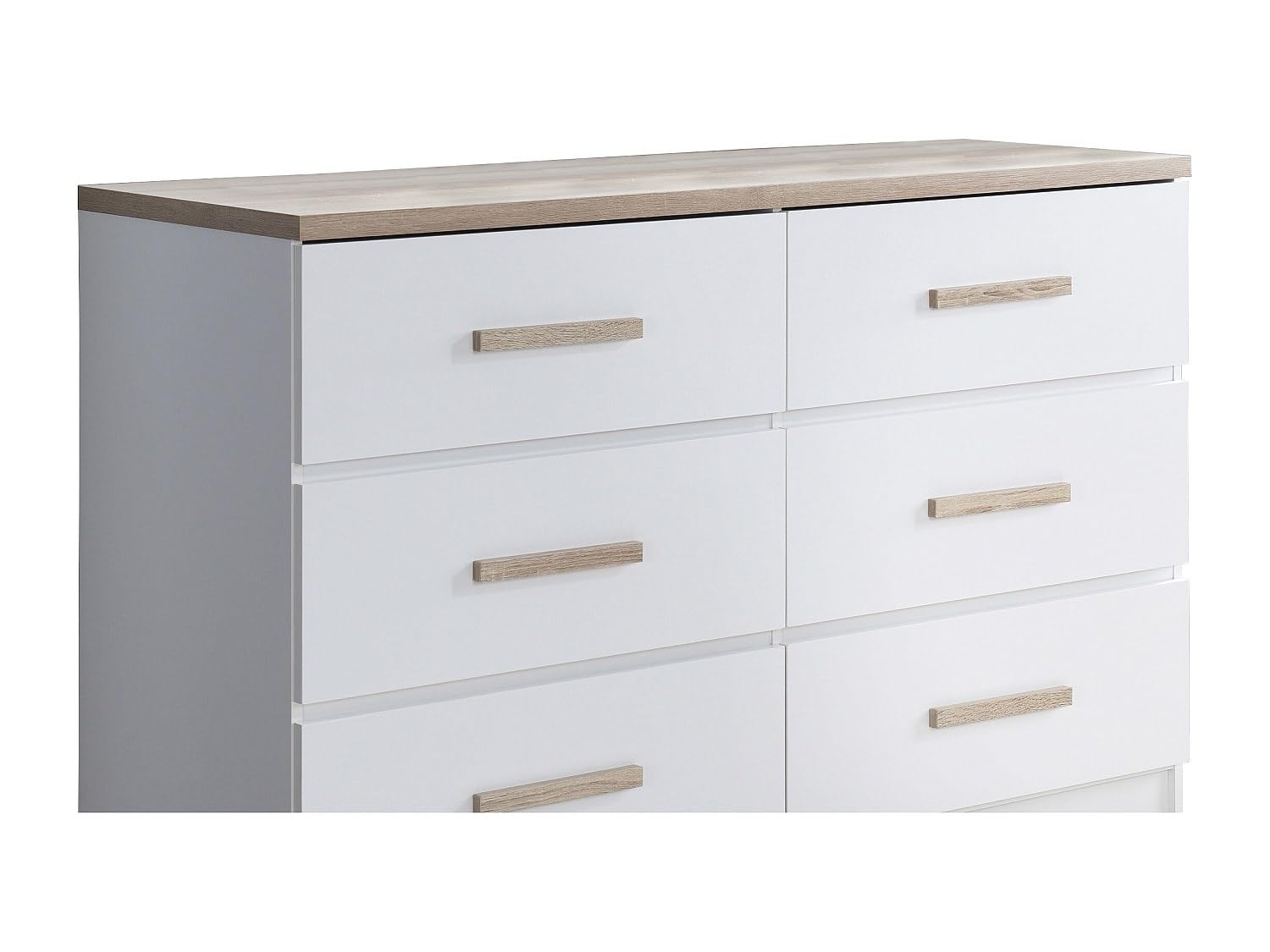 Vente-unique - Comò 6 cassetti Bianco e le - SKAIDO