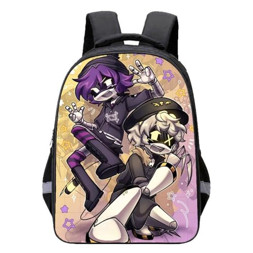 JUSONGKWCP Murders UziDrone Rucksack School Bag for Boys Girls | Stylish Waterproof Nylon Rucksack Casual Daypack | Primary Junior High University School Bag Bookbag (Black-5)