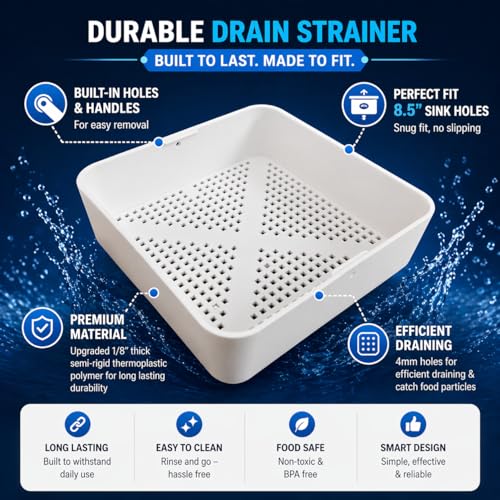 Cubierta de desagüe cuadrada de piso 8.5 pulg Leyso miniatura 3