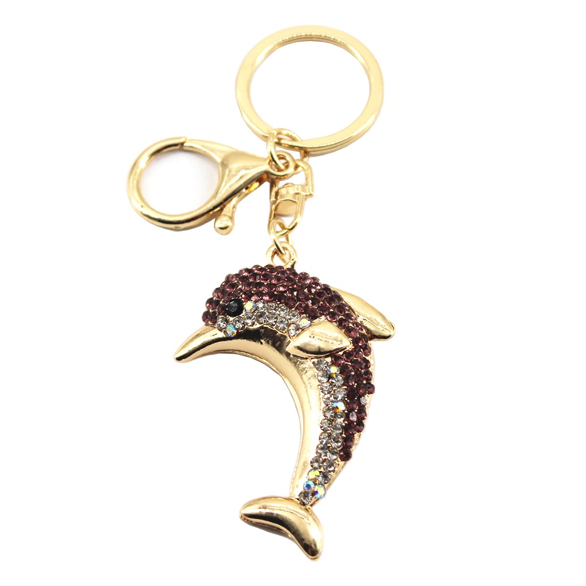 Medifier Women's Dolphin Stylish Cute Key Chains Keychain For Car Keys For Girls Charms Sparkling Keychains Keys Ring With Rhinestone Pendant For Handbag Purse Shape