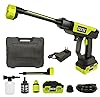 Cordless Pressure Washer Gun: 1000 PSI Portable Electric Washer for Vehicle, Driveway & Deck - Ergonomic Handle Design with 30min Runtime & 6-in-1 Nozzle