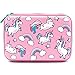 SOOCUTE Unicorn Gifts for Girls Hardtop Pencil Case - Kids Large Colored Pen Holder Box With Compartments - Girls Cosmetic Pouch Bag Stationery Organizer