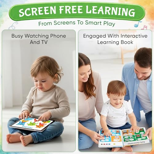 Image of 12-in-1 Interactive Musical Learning Book for Kids (1-5 Years) - Wonderful Gift | Learn and Play Sound Book with Fruits, Transportation and More | Educational Musical Toy