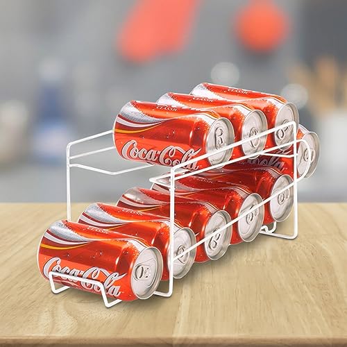 UBOON Dispensador de Latas de 2 Niveles: Organización Eficiente para Cocina, Despensa o Armario - Estante Metálico...