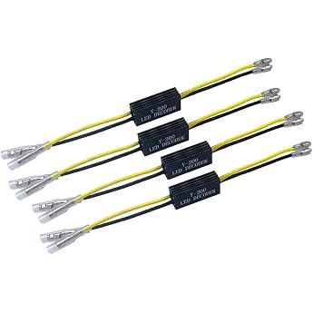 Kardne 4 Pieces Motorcycle LED Indicator Resistor, 12 V Indicator Resistors Cable, Load Resistor Torch Indicator Decoder, 10 
