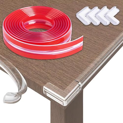 Image of R&RWiz Baby Proofing Edge Protector and Table Corner Protectors 10ft X 0.6 inch - Includes Four Corner Protectors for Baby Furniture, Toddler Furniture, Corner Protector Baby, Baby Proofing Cabinets