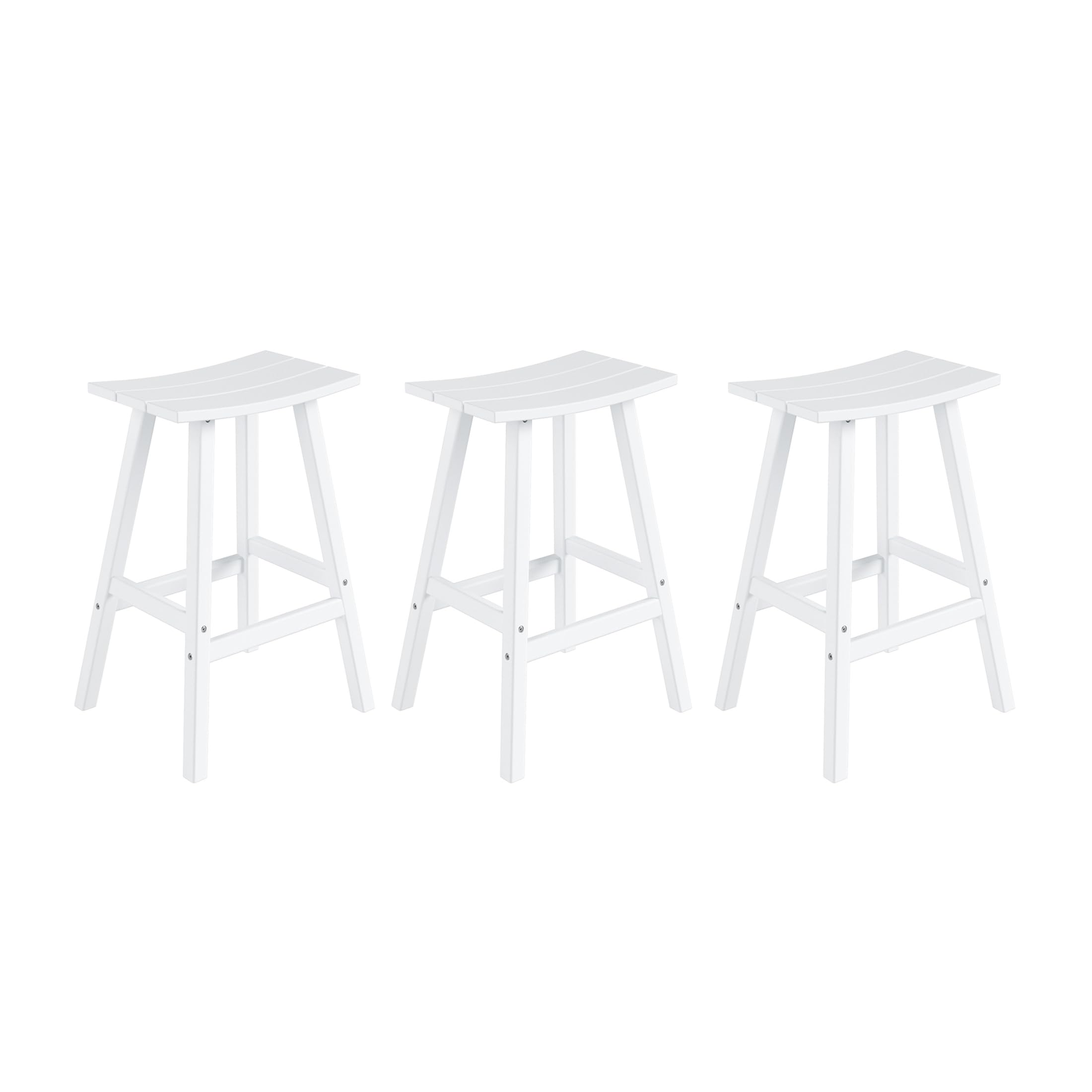 Costaelm All-Weather Bar Stools Set of 3, 29" Height Outdoor Bar Stools, Adirondack Poly Patio Bar Stool for Patio, Deck, Kitchen Counter and Garden,