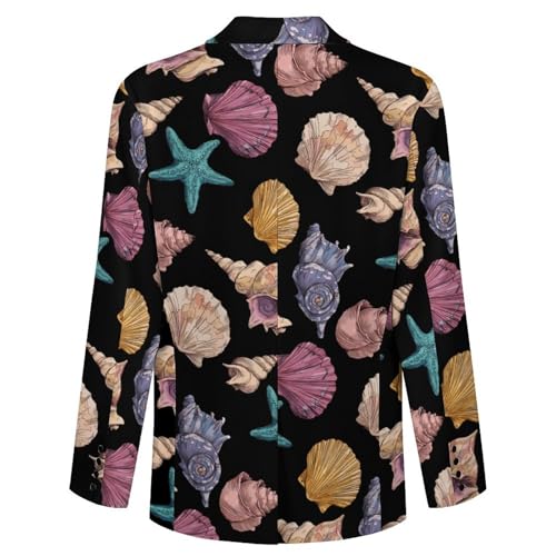 Shells Conchs And Starfish Men's Blazer Printed Button Suit Jacket Slim Sport Coat Blazers4