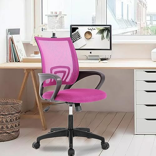 PayLessHere-Home-Office-Chair-Desk-Computer-Chair-Adjustable-Ergonomic-Chair-Lumbar-Support-Armrest-Executive-with-High-Density-Mesh-360-Degree-Swivel-Chair-for-Men-Women-Adults-Chair-Pink