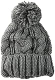 Amazon Essentials Women's Chunky Cable Beanie with Yarn, Charcoal, One size