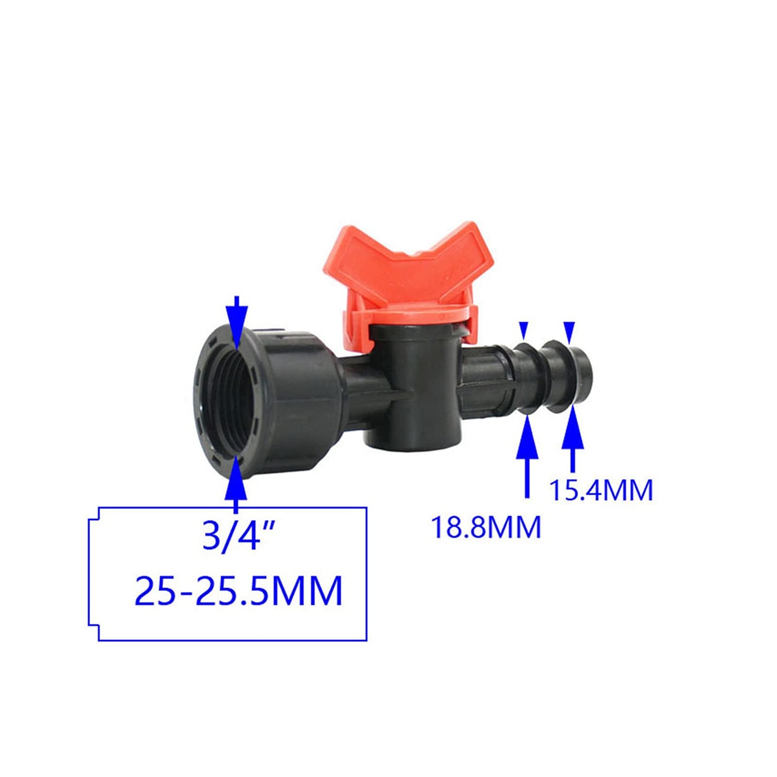 Adaptador de Conector de Utilidad Adaptador de Conector de Manguera Rosca de 1/2 3/4 a 8 Mm / 10 Mm / 12 Mm / 14 Mm / 16 Mm / 19 Mm Manguera Válvula de Riego para Grifo de Jardín con Tonelaje de Tubo