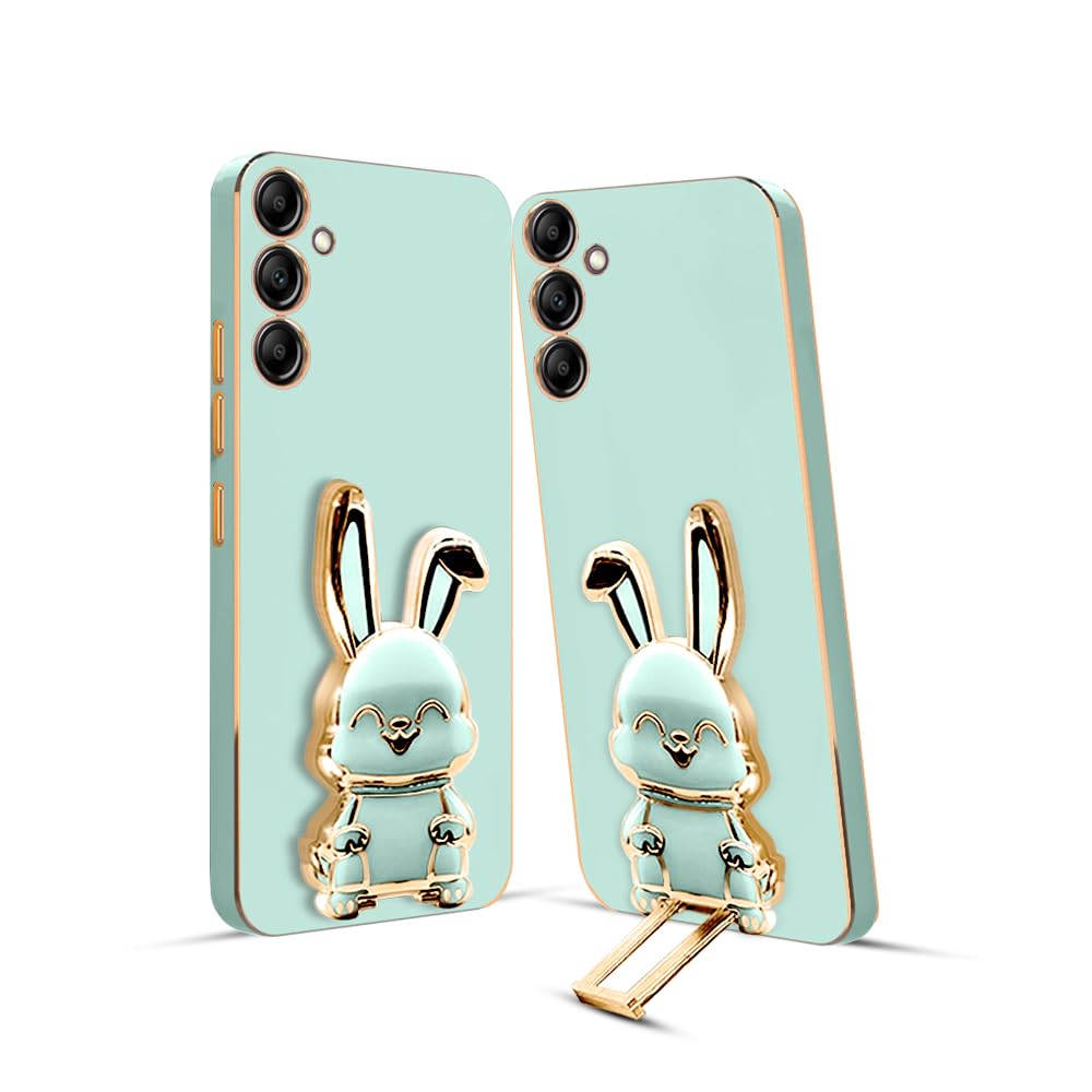 KARWAN®️ 3D Bunny with Folding Stand Back Cover Case Compatible for Samsung Galaxy M55 | Slim electroplated case | Stand case | Soft TPU | Space Astro Theme | Camera Fusiontection-Mint (B0D9877VNH) Amazon Price History, Amazon Price Tracker