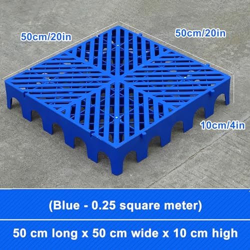 Durable Lightweight Interlocking Plastic Pallets & Moisture-Proof Storage Pads - Ideal for Cold Storage, Garages, Patios, Basements - Blue Floor Tiles for Easy Organization