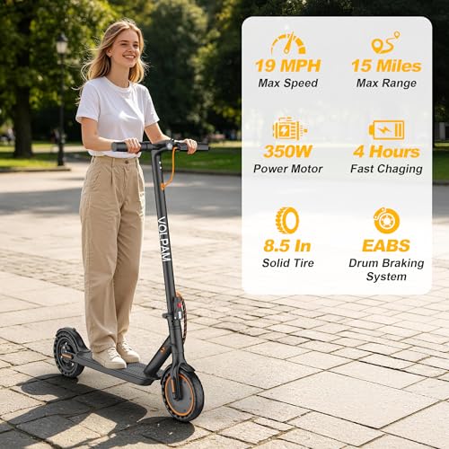 Image of Electric Scooter Adults & Kids,350 /250W Powerful Motor,15 /10 Miles,19 /9 Mph,8.5 /6.5 inch E Scooter with LCD Display