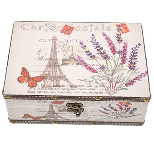 Beaupretty Caja de Almacenamiento de Joyería de Madera con Diseño de Torre Eiffel Cofre Vintage Compacto para Decoración y Organización de Accesorios para Joyas Relojes y Recuerdos