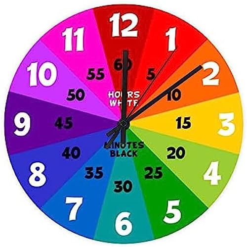 Reloj de pared redondo grande de madera, funciona con pilas, silencioso con números holográficos con purpurina de unicornio, decoración perfecta para el hogar, cocina, sala de estar, dormitorio