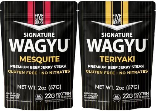 Five Star Wagyu Beef Jerky – Mesquite & Teriyaki Variety 2-Pack (4oz)